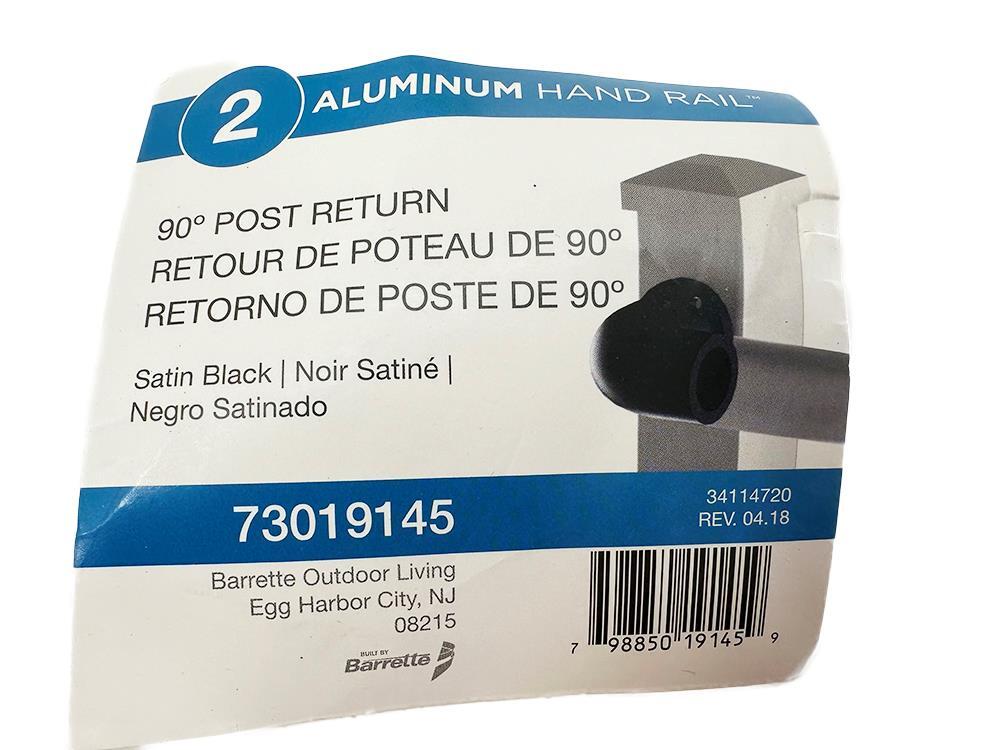 Barette Handrail 90 Degree Post Return – Matte Black 73019145 NEW FREE FAST SHIP