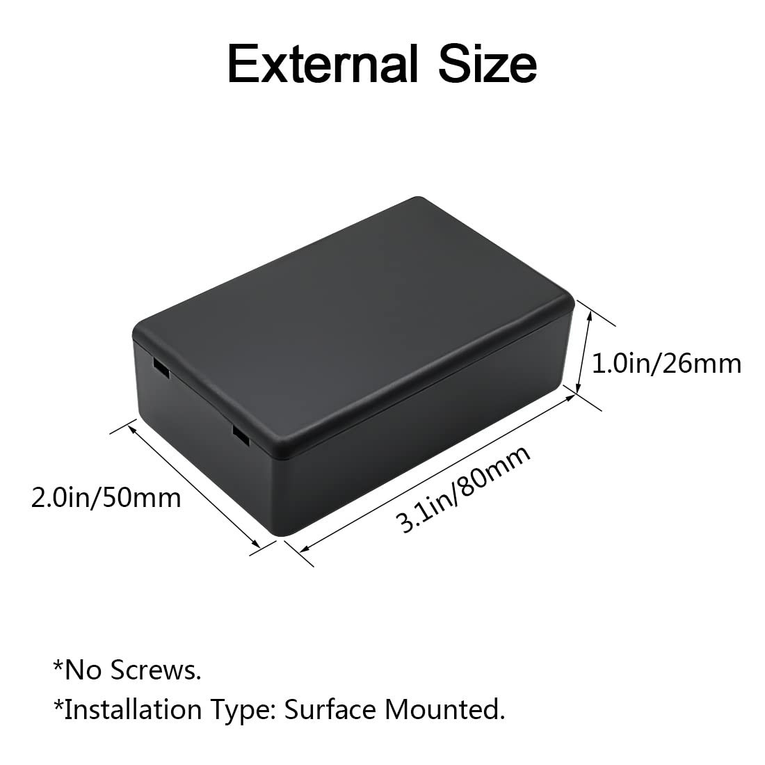 5Pcs Plastic Project Boxes Junction Case for Electronic Project 3.1″x 2.0″x 1.0″