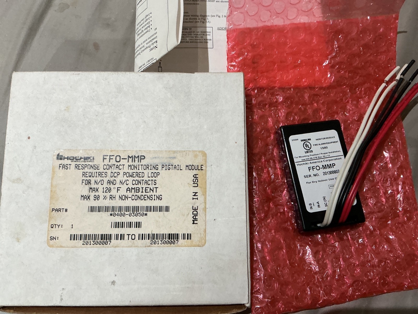 HOCHIKI FFO-MMP Fast Response Contact Monitoring Pigtail Module 0400-01741