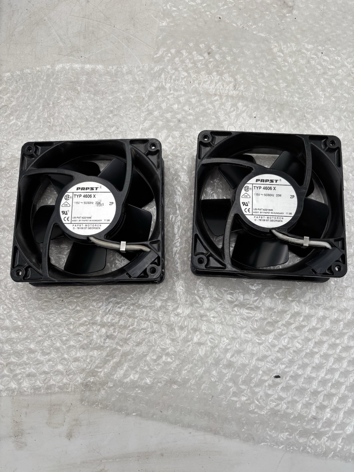 2x lot Papst 4606X Fans 115V 20W
