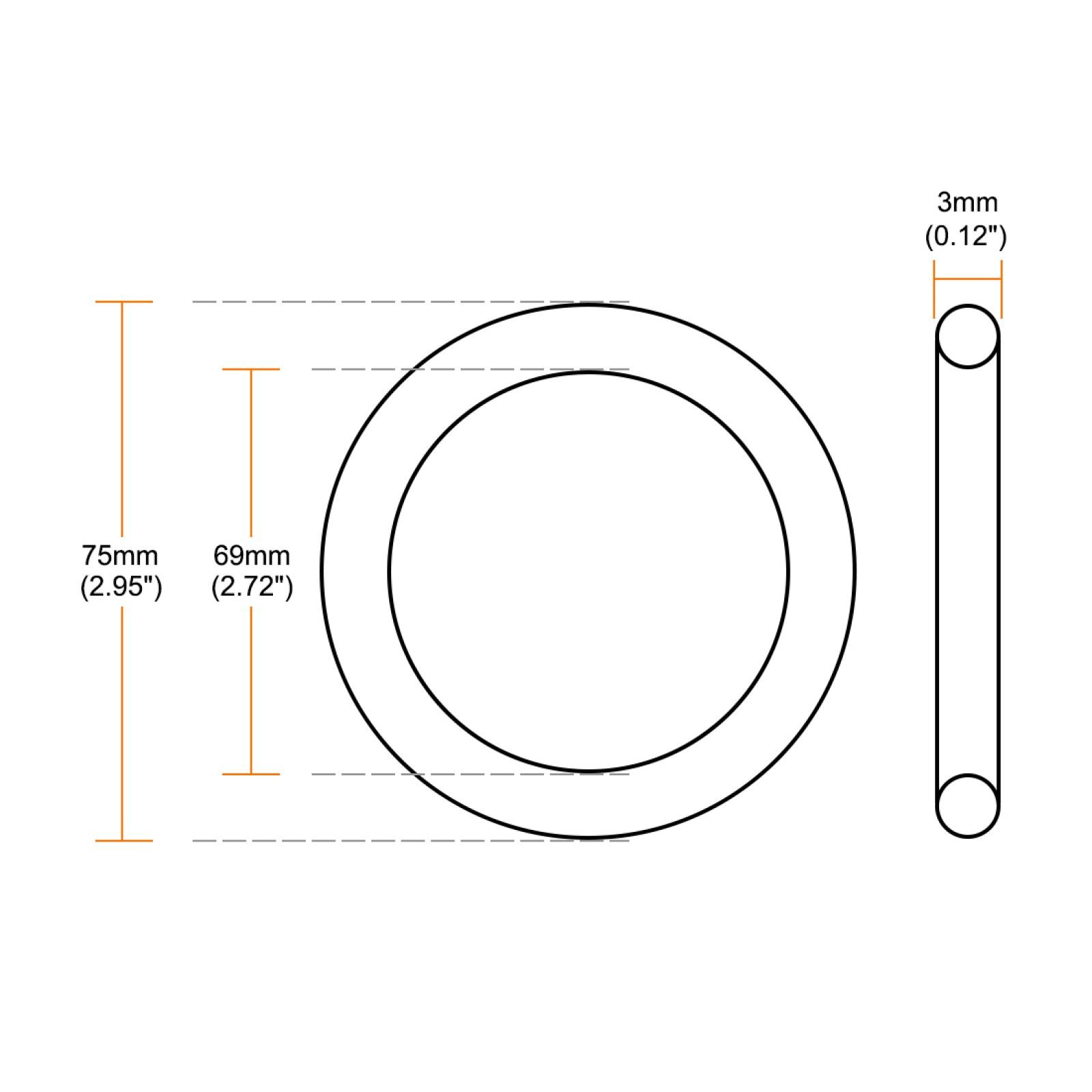 Reusable Army Green Rubber 75mmx3mm Oil Seal O Ring Gasket Washer