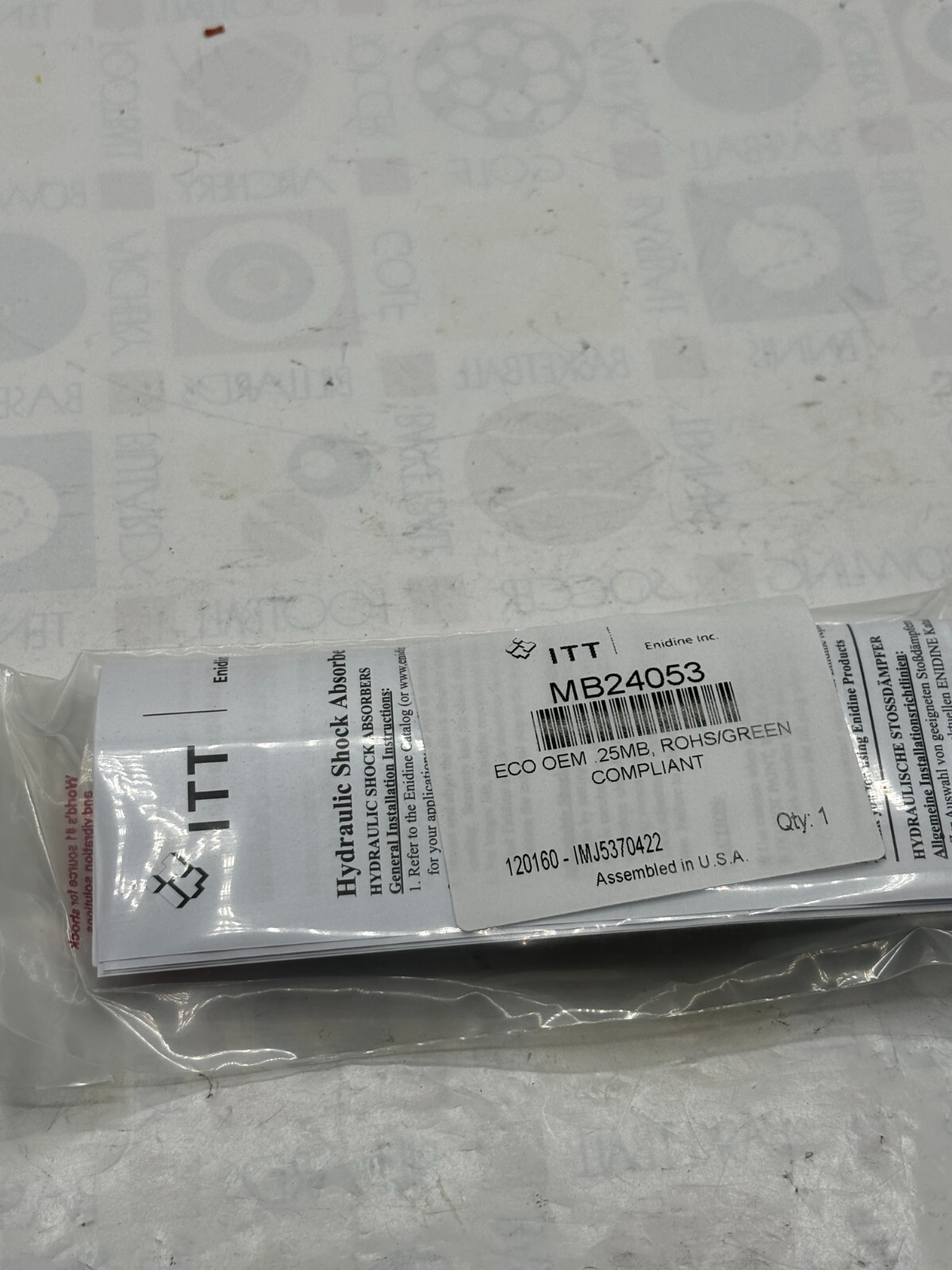 ENIDINE ITT MB24053 SHOCK ABSORBER 10MM STROKE, SHOCK ABSORBER 161K648H01 🔔