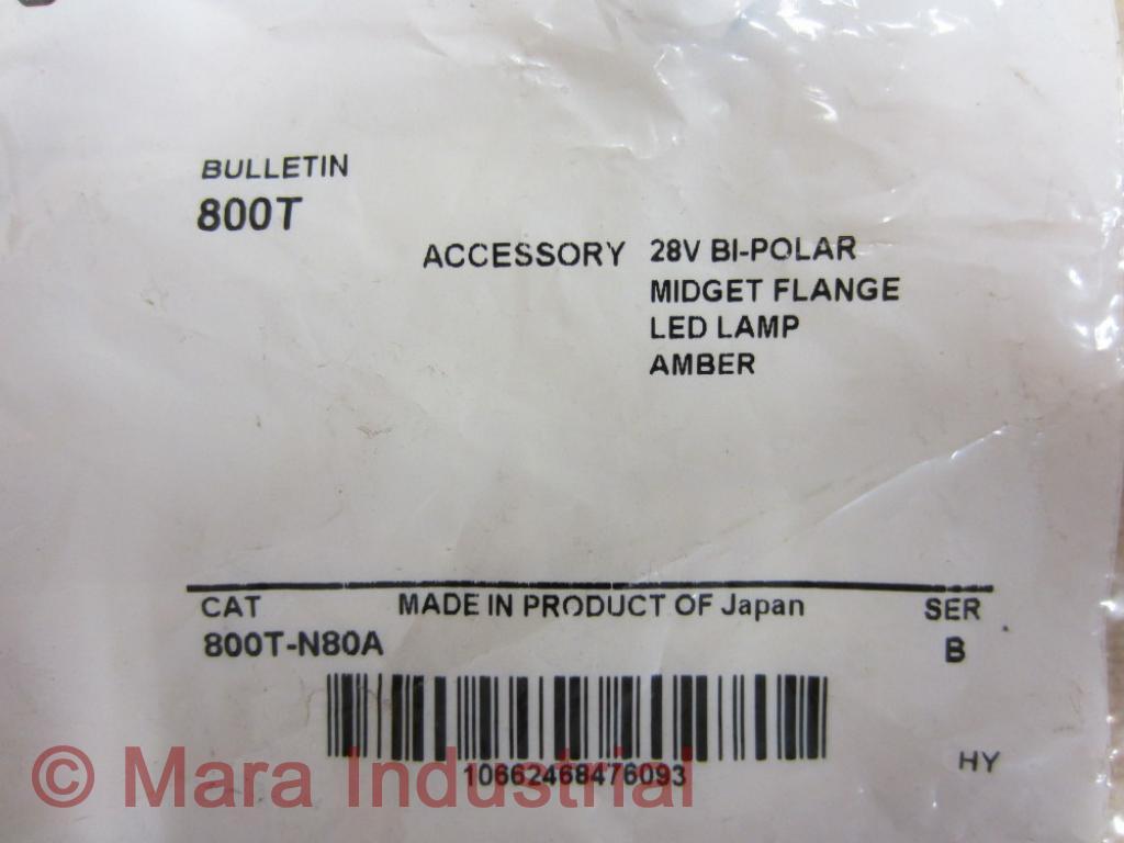 Allen Bradley 800T-N80A LED Lamp Amber 800TN80A (Pack of 2)