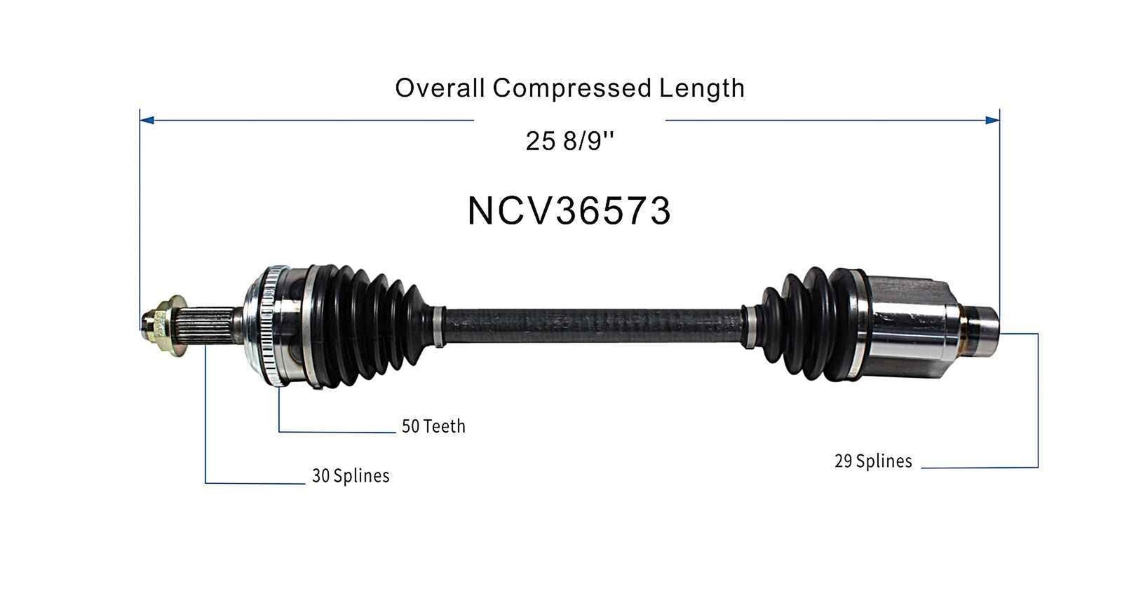 GSP NCV36573 CV Axle Shaft Assembly – Right Front (Passenger Side)