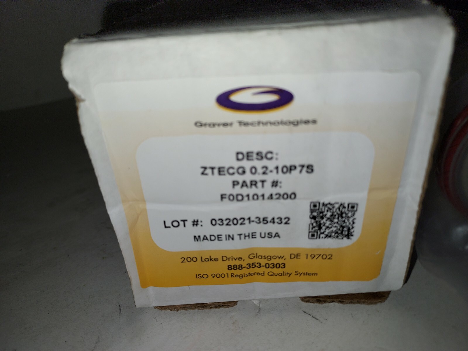 GRAVER TECHNOLOGIES ZTECG 0.2-10P7S FILTER P/N F0D1014200, NEW