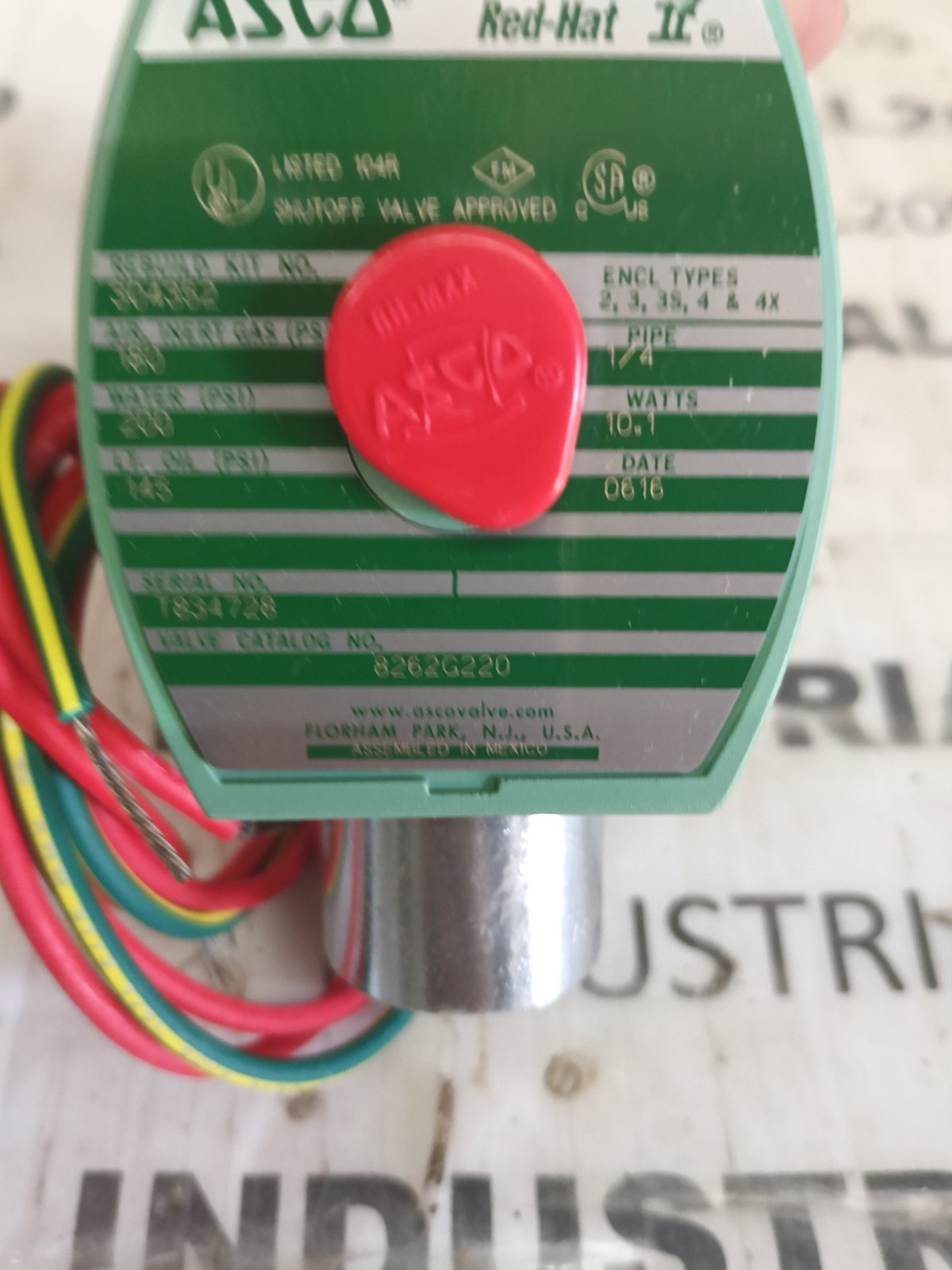 1/4” ASCO 826G220 SOLENOID VALVE