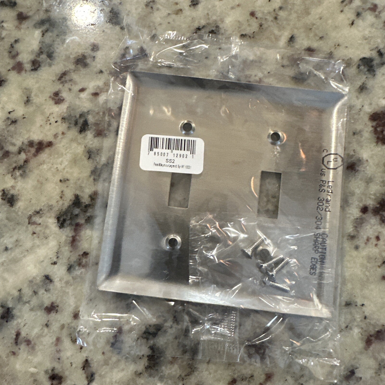 LEGRAND SS2 Toggle Wall Plate,Brushed Finish,Silver