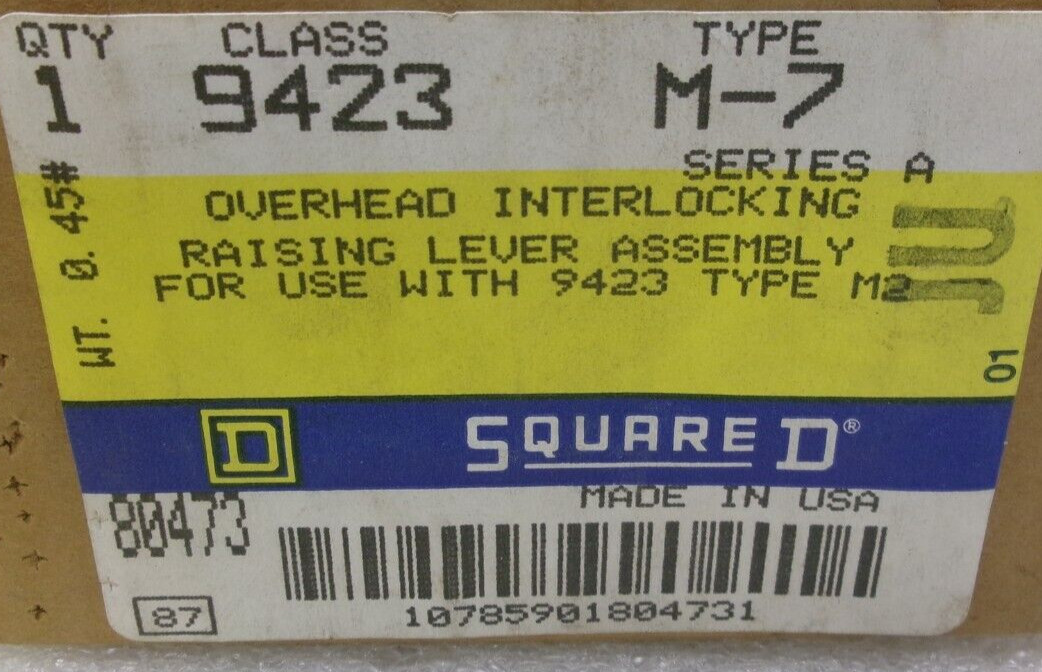 Square D Class 9423 Type M-7 Ser.A Overhead Interlocking Raising Lever Kit #721H