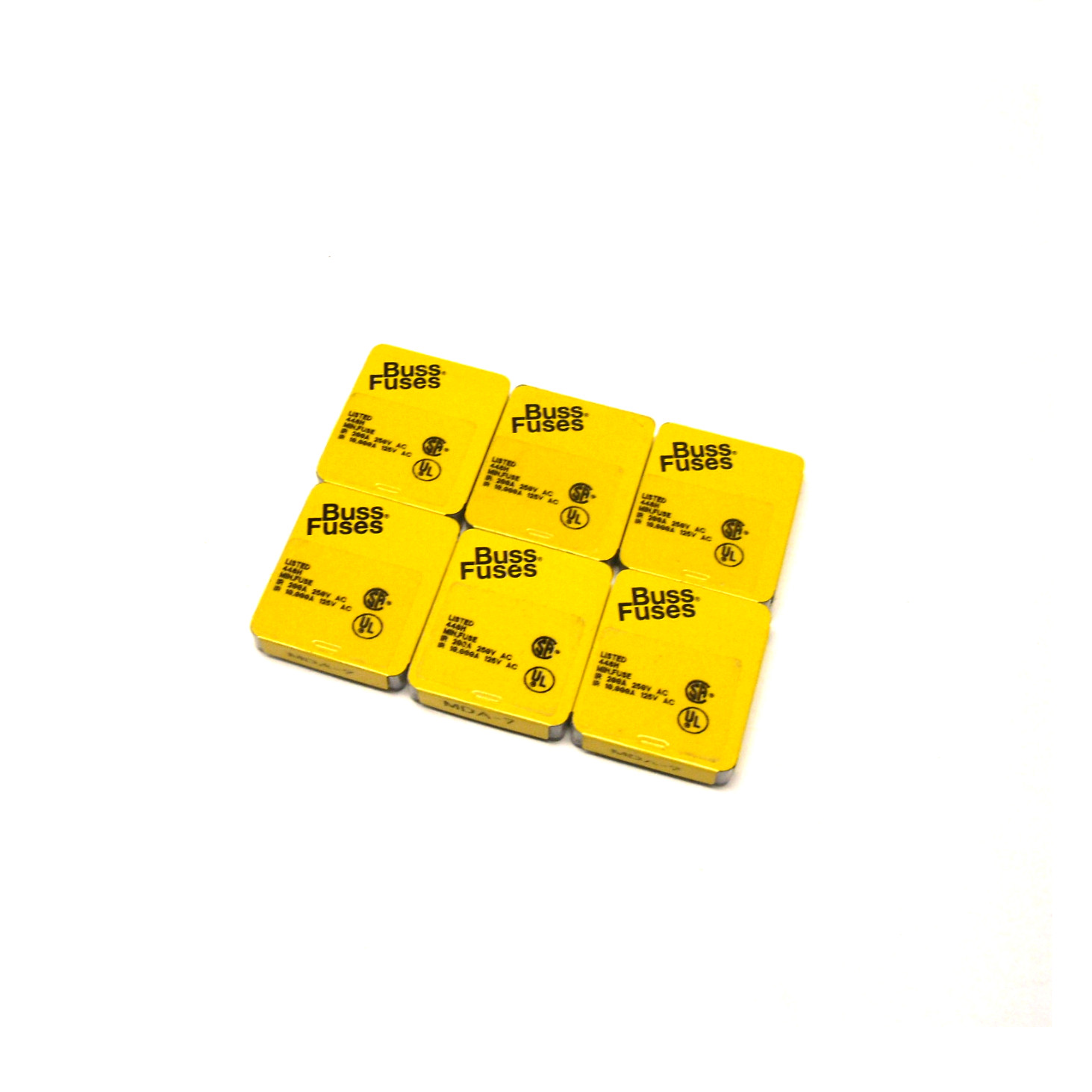 LOT OF 6 PACKS OF 5 NEW BUSS MDA-7 MINI FUSES 250V *30 FUSES TOTAL*