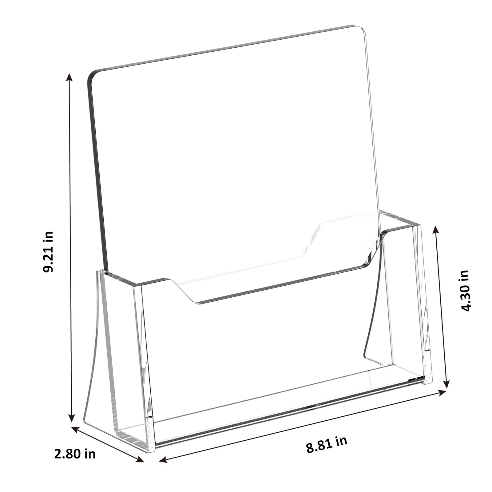 Acrylic Brochure Holder 8.5 x 11 inch 2 Pack, Clear Flyer Holder Plastic Stan…