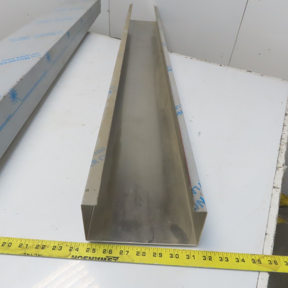 Brushed Stainless Steel Way Cover Trim Profile 3-1/2″ x 6-3/4″ x 60″ Lot of 2