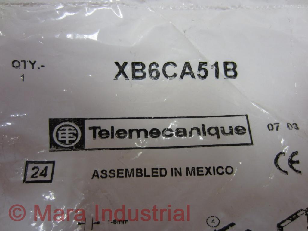 Telemecanique XB6CA51B Pushbutton 240Vac 1.5Amp (Pack of 3)