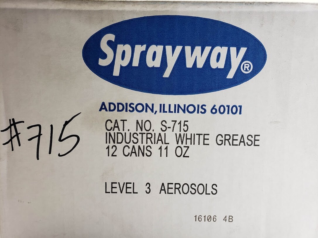 Sprayway SW-715 Industrial White Grease Aerosol Lubricant, 11 oz, Case of 12