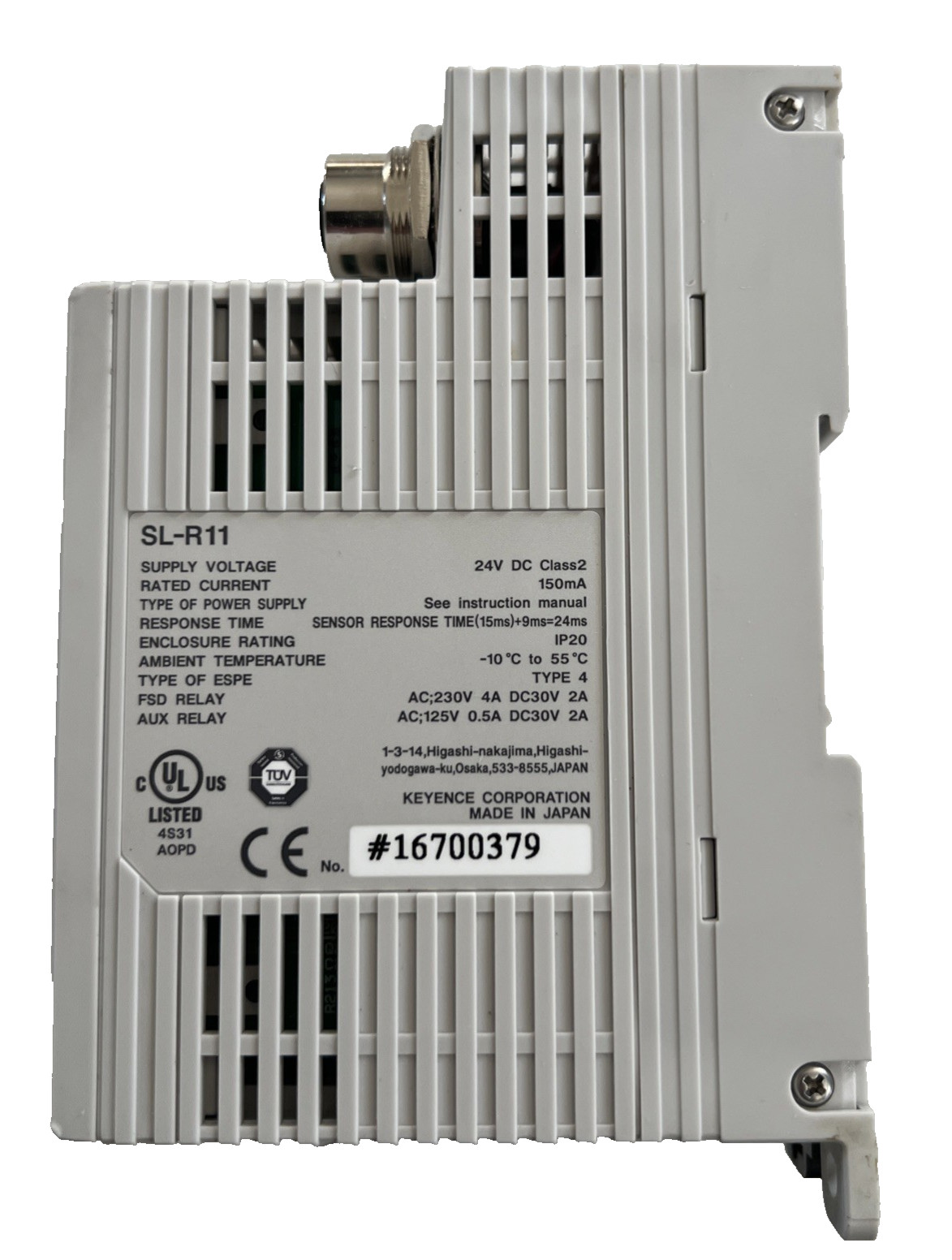 KEYENCE SL-R11/ SLR11 LIGHT CURTAIN SAFETY RELAY