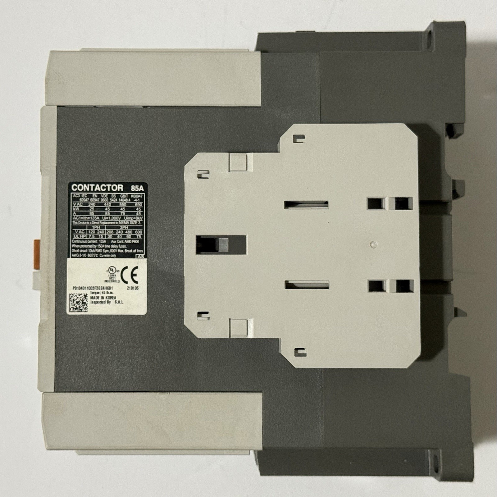 MCG INDUSTRIAL MCG-85/11-240V MAGNETIC CONTACTOR 240V 50/60Hz 1N01NC