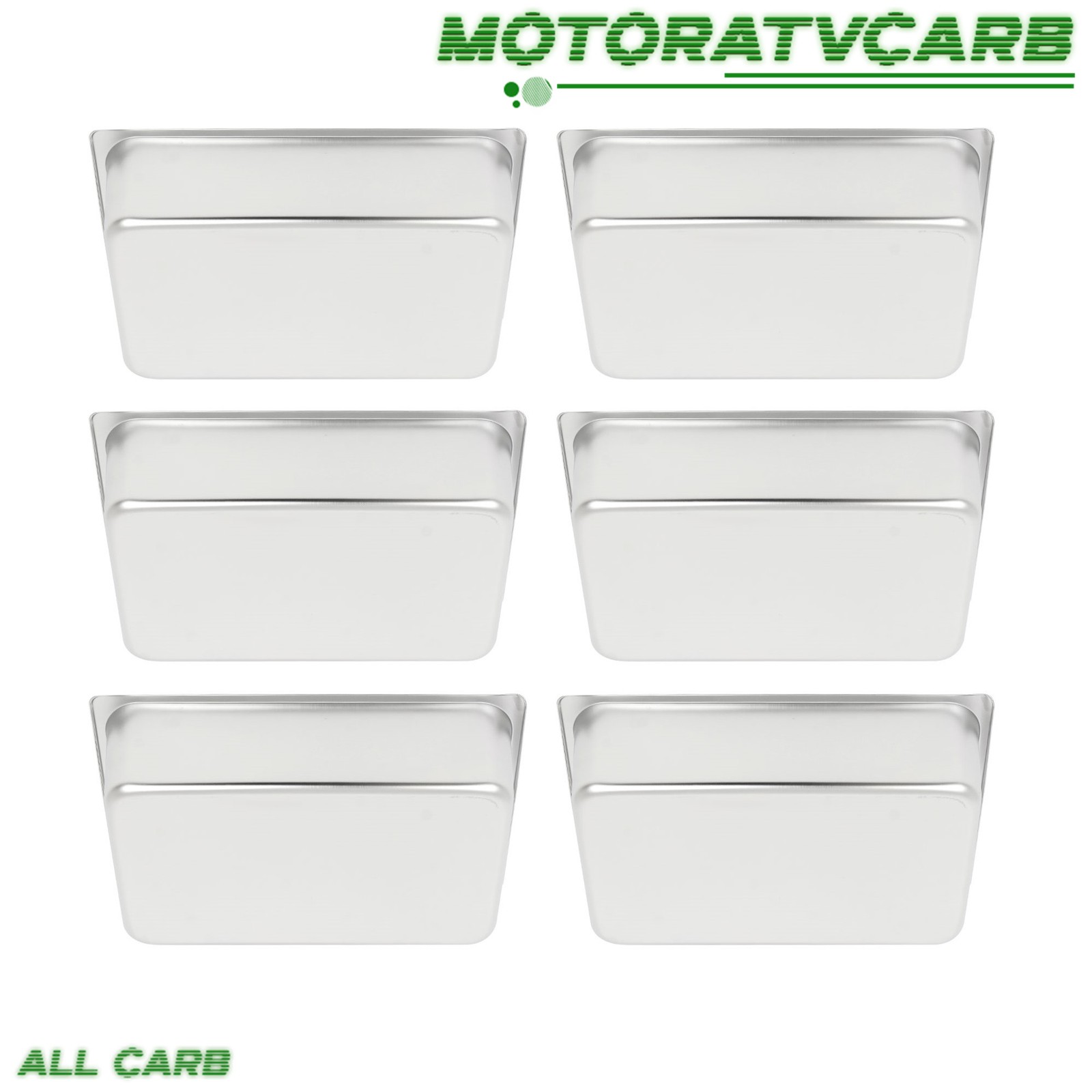 ALL-CARB 6× 6″ Deep Full Size Pans Catering Storage Metal Steamer Catering Trays