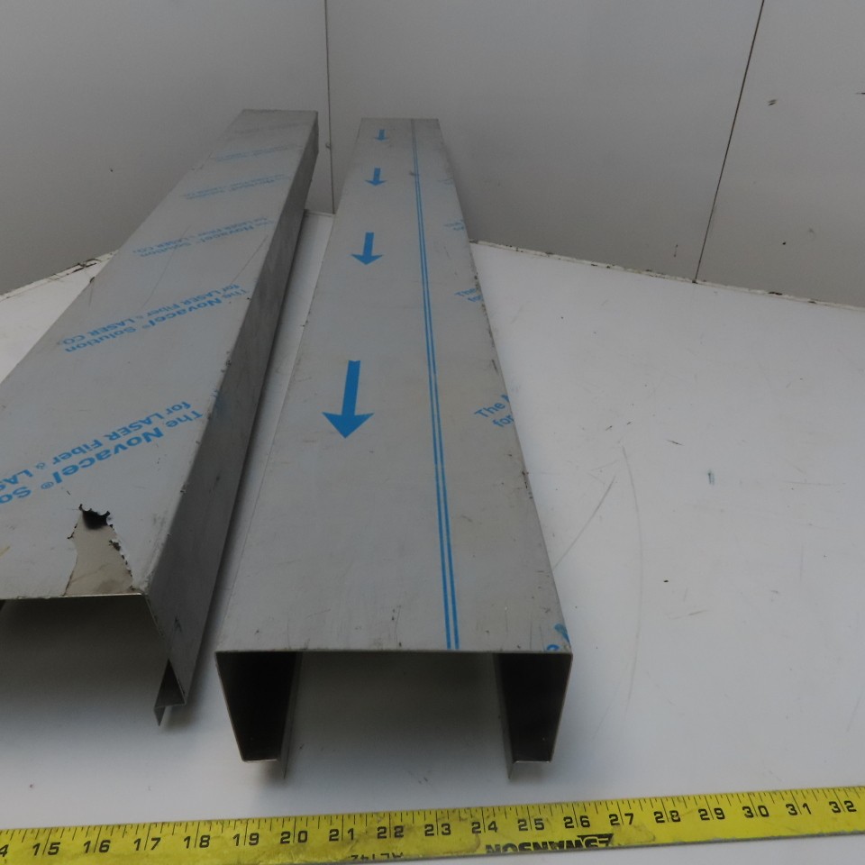 Brushed Stainless Steel Way Cover Trim Profile 3-1/2″ x 6-3/4″ x 60″ Lot of 2