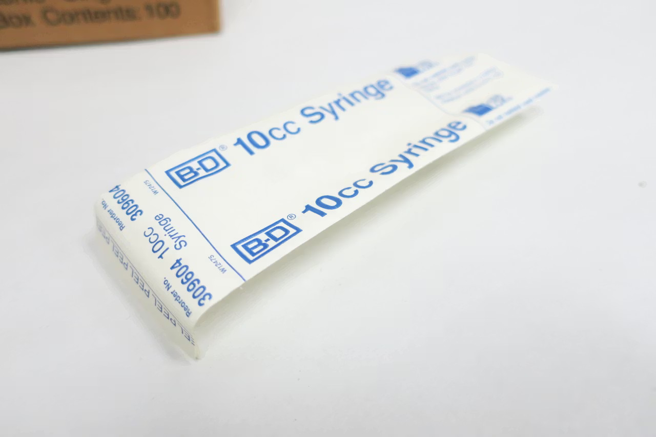 Box Of 100 Becton Dickinson 309604 Luer-lok Syringe 10cc