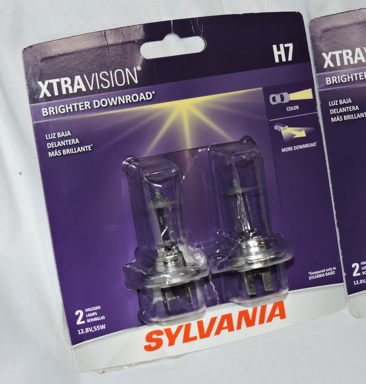 3 packs Auto Headlights Bulbs New Sylvania Xtra Vision 9003, H7, and H1 Lot