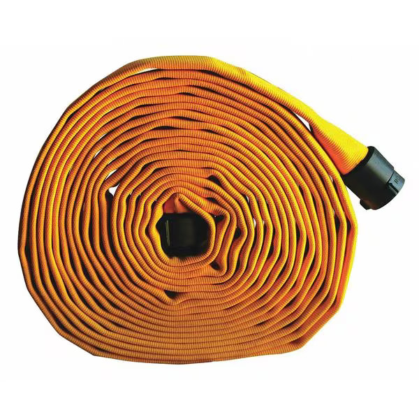 Fire Hose, Single Jacket, 50 ft Length, 1 1/2 in Hose Inside Dia., Polyurethane