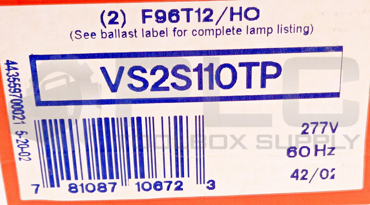 NEW ADVANCE BALLASTS VS2S110TP RAPID START BALLAST 277V 60HZ
