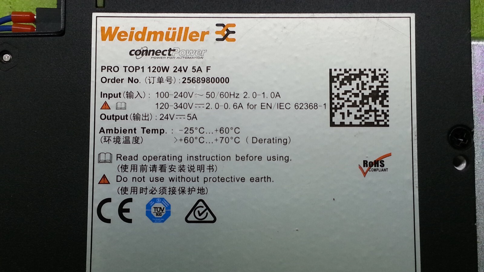 11554) [USED] WEIDMULLER PRO TOP1 120W 24V 5A F