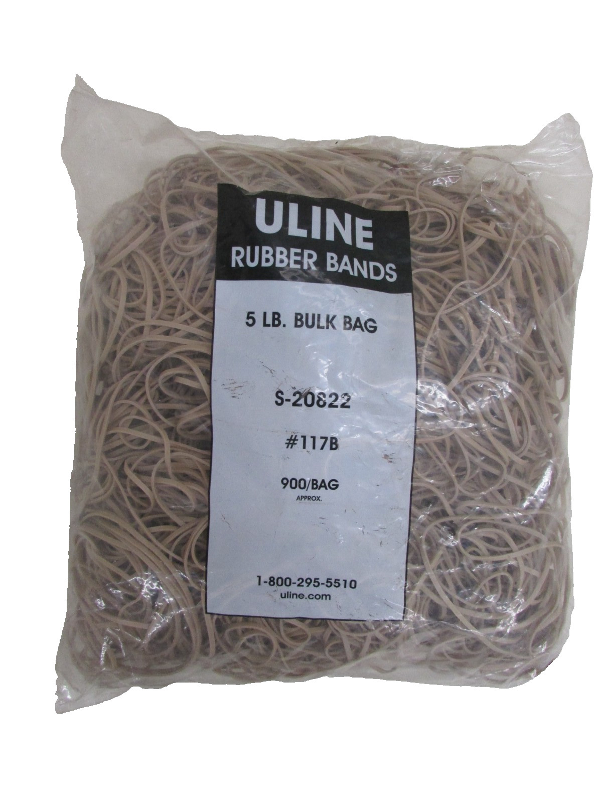 #117B RUBBER BANDS, 5 POUND BULK BAG S-20822, 1/8″ WIDE RUBBER