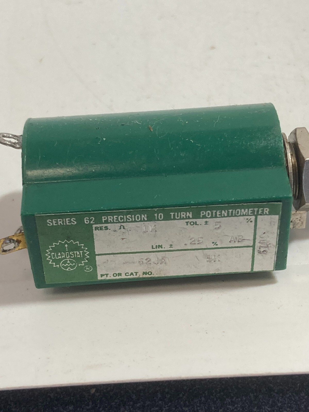 CLAROSTAT 62JA-1K POTENTIOMETER 1K OHMS