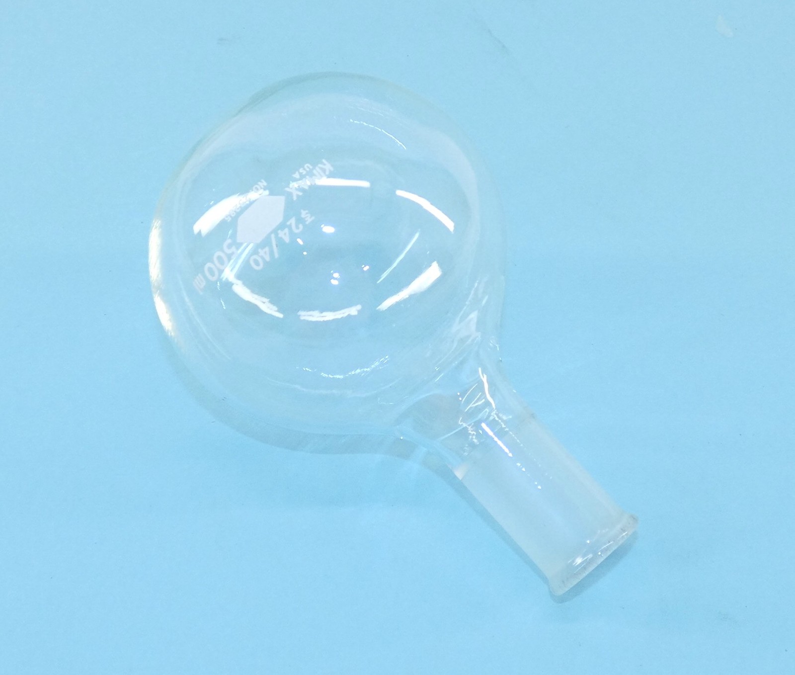 Kimble Kimax 25285 24/40 Glass Round Bottom Boiling Flask 500mL – NEW Surplus!