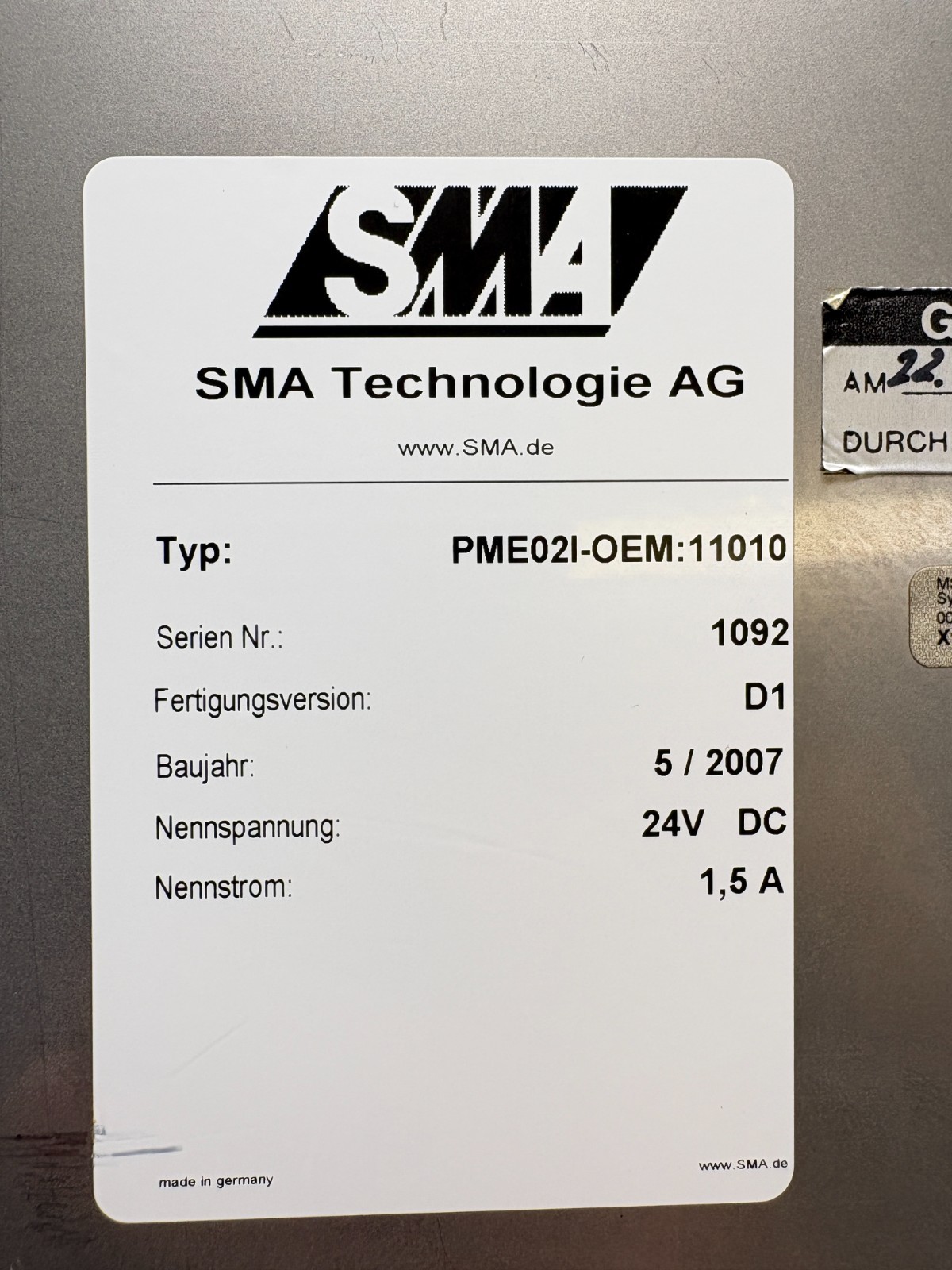ThyssenKrupp EGM PME02i V.X4241.011.92.10 HMI Display Unit
