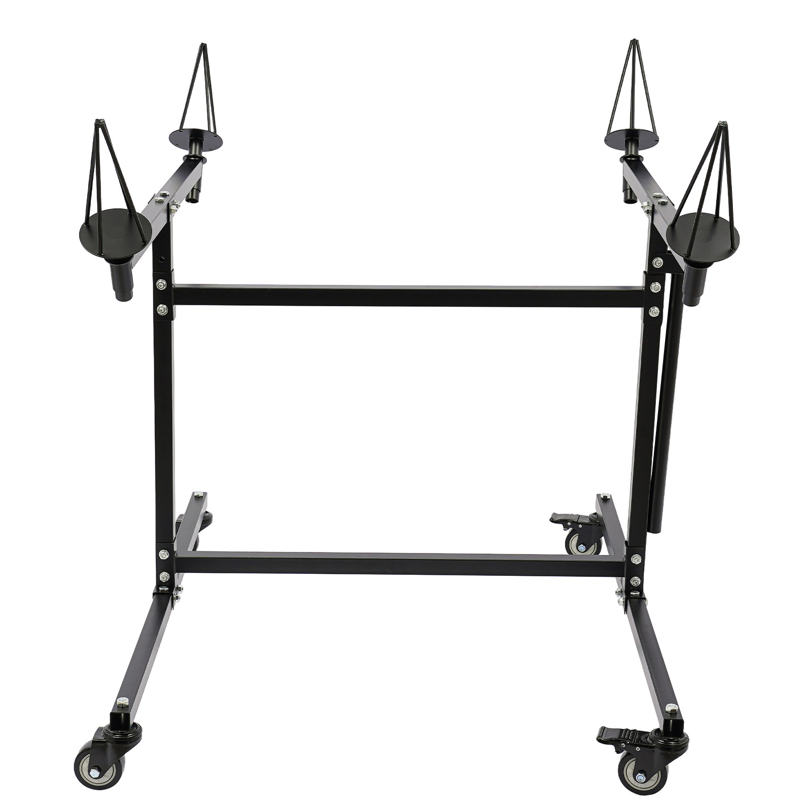 F02 Rotating Wheel Paint Stand Rack 300lbs Capacity Tilted With 4 Swivel Casters