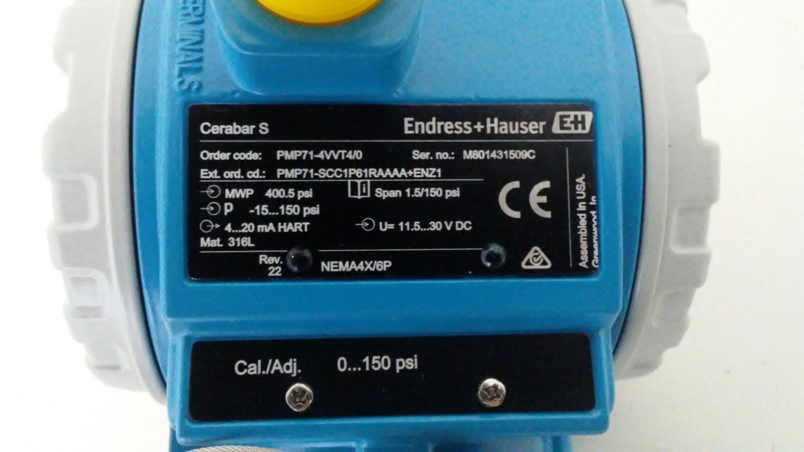 NEW IN BOX! ENDRESS+HAUSER CERABAR S PRESSURE TRANSMITTER 52017198