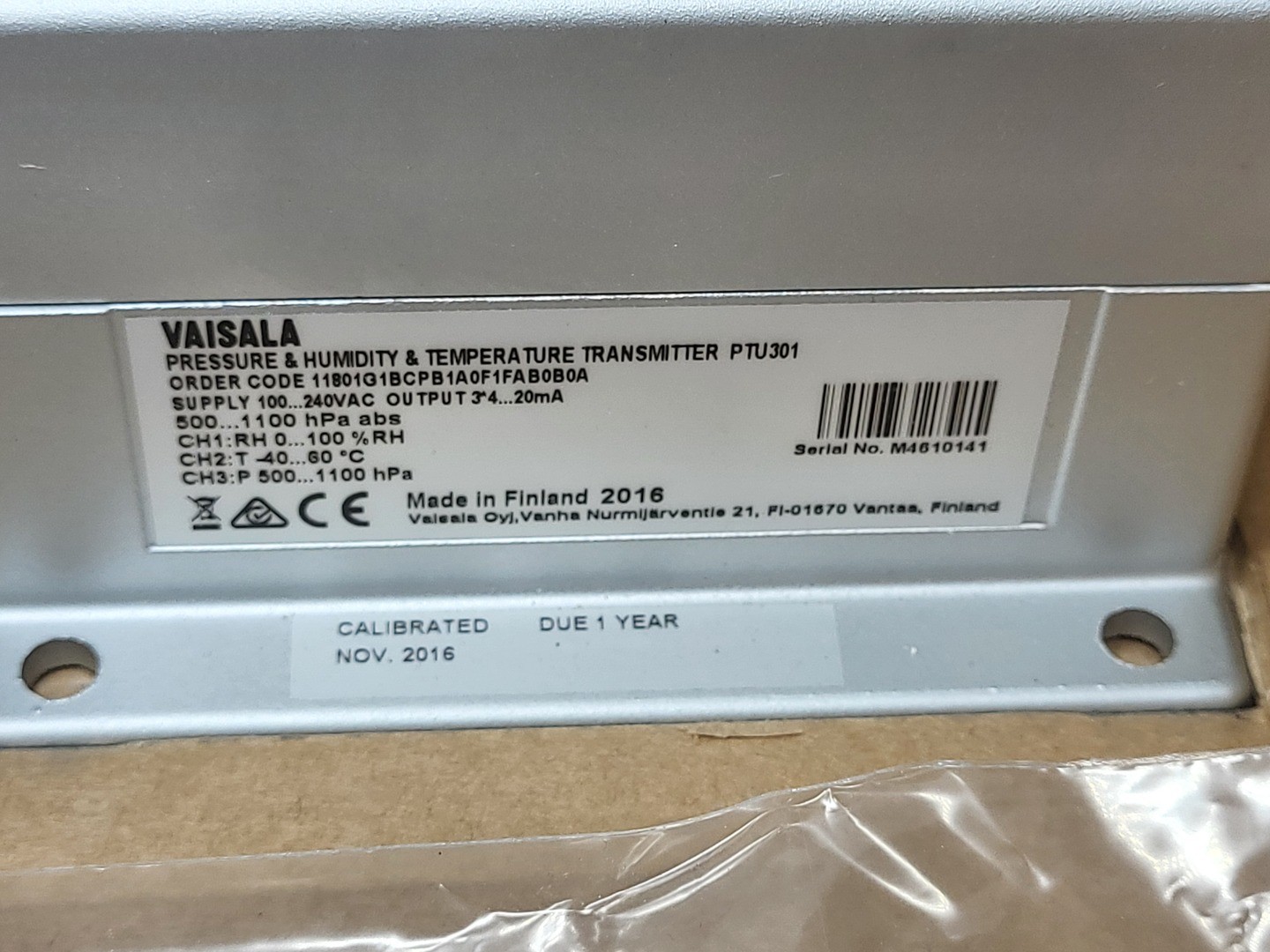 SURPLUS NEW 2016 VAISALA PTU301 Pressure, Humidity and Temperature Transmitter