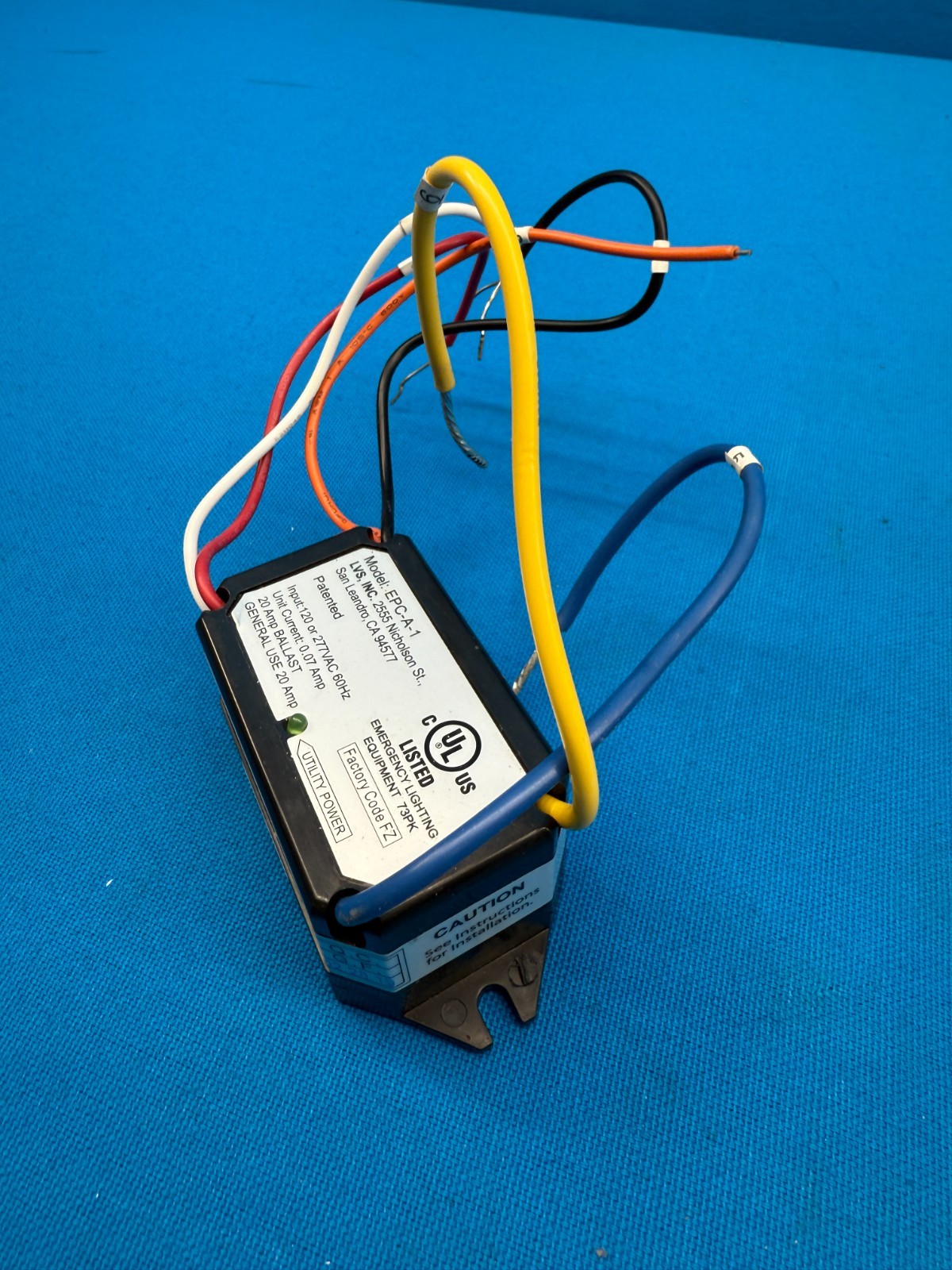 Hubbell UL924BRUNV 20Amp 120/277V Emergency Lighting Control Relay EPC-A-1