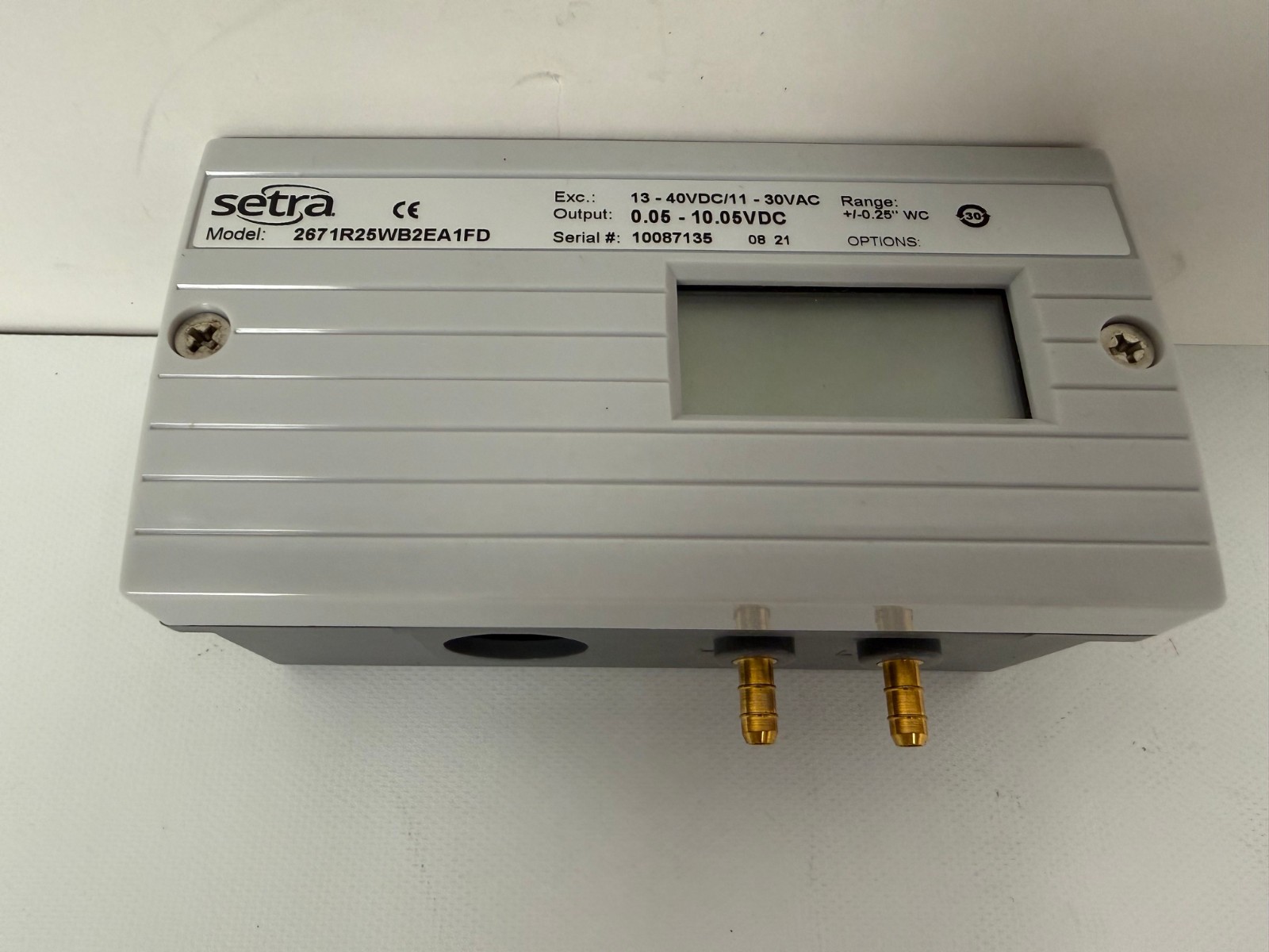 SETRA 2671R25WB2EA1FD MODEL 267 LOW DIFFERENTIAL PRESSURE TRANDUCER