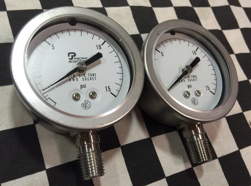 Lot Of 5 Swagelok & Pacific Gauge 0-160PSI, 0-200 Psi, 0-15psi shipsameday#150A8