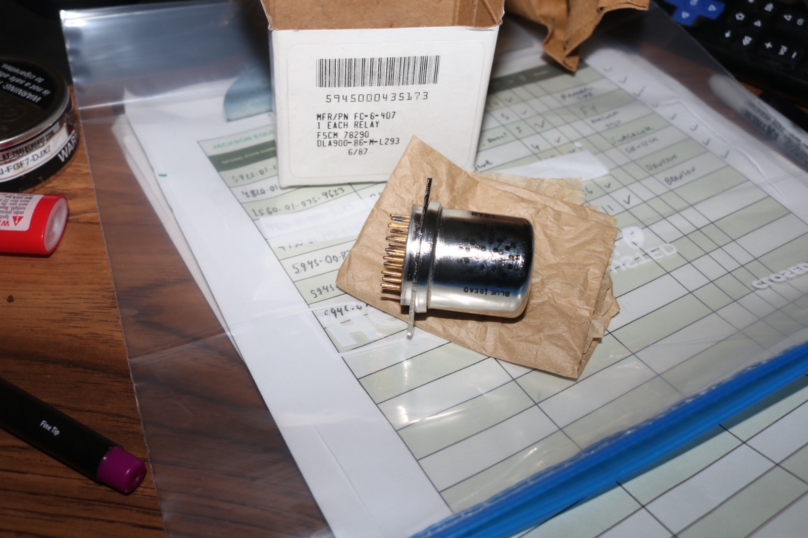 NOS Struthers Dunn 26 volt Relay PN FC-6-407 5945-00-043-5173