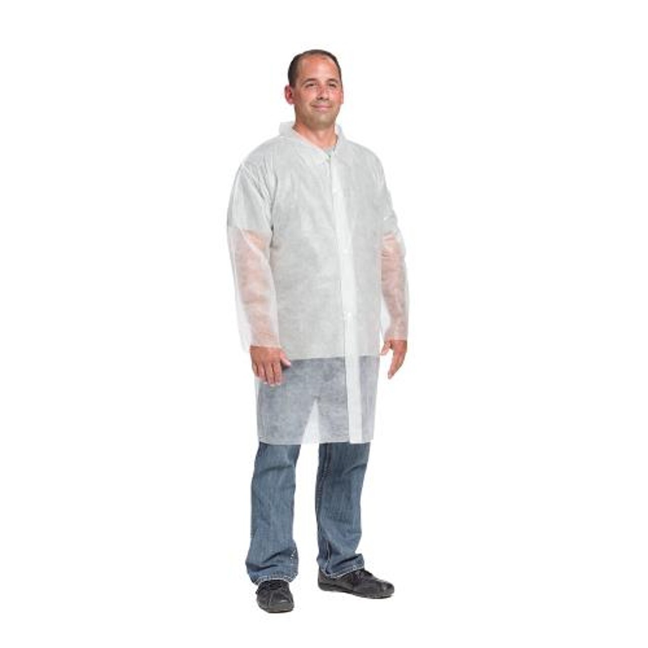 30 Pack West Chester Protective Gear 3511/XXL Disposable Lab Coat 2XL PP 22G WHT