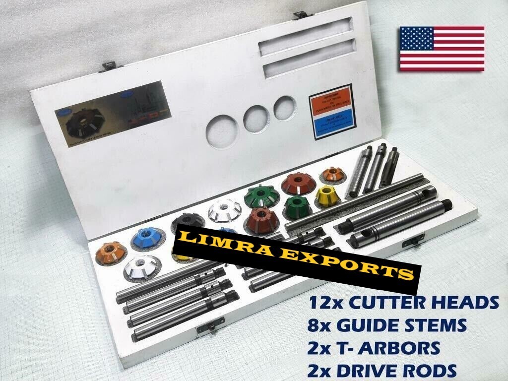 24pcs ValveSeat CutterSetCarbide Tipped To cut Modern Heads Hard SeatsRings BEST