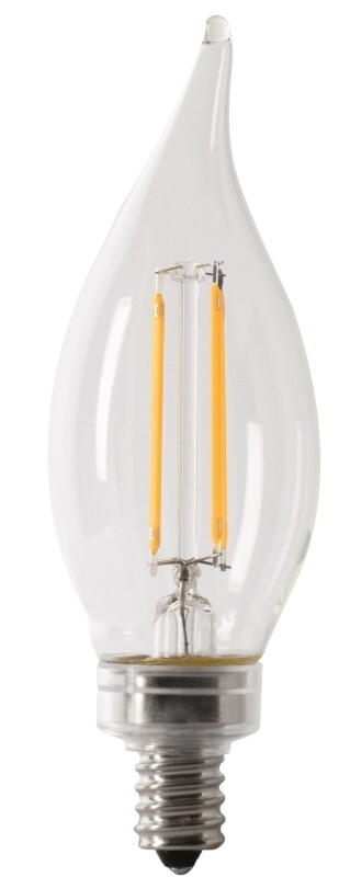 Feit Electric BPCFC40950CAFIL/2/RP LED Bulb, Decorative, Flame Tip Lamp, 40 W Eq