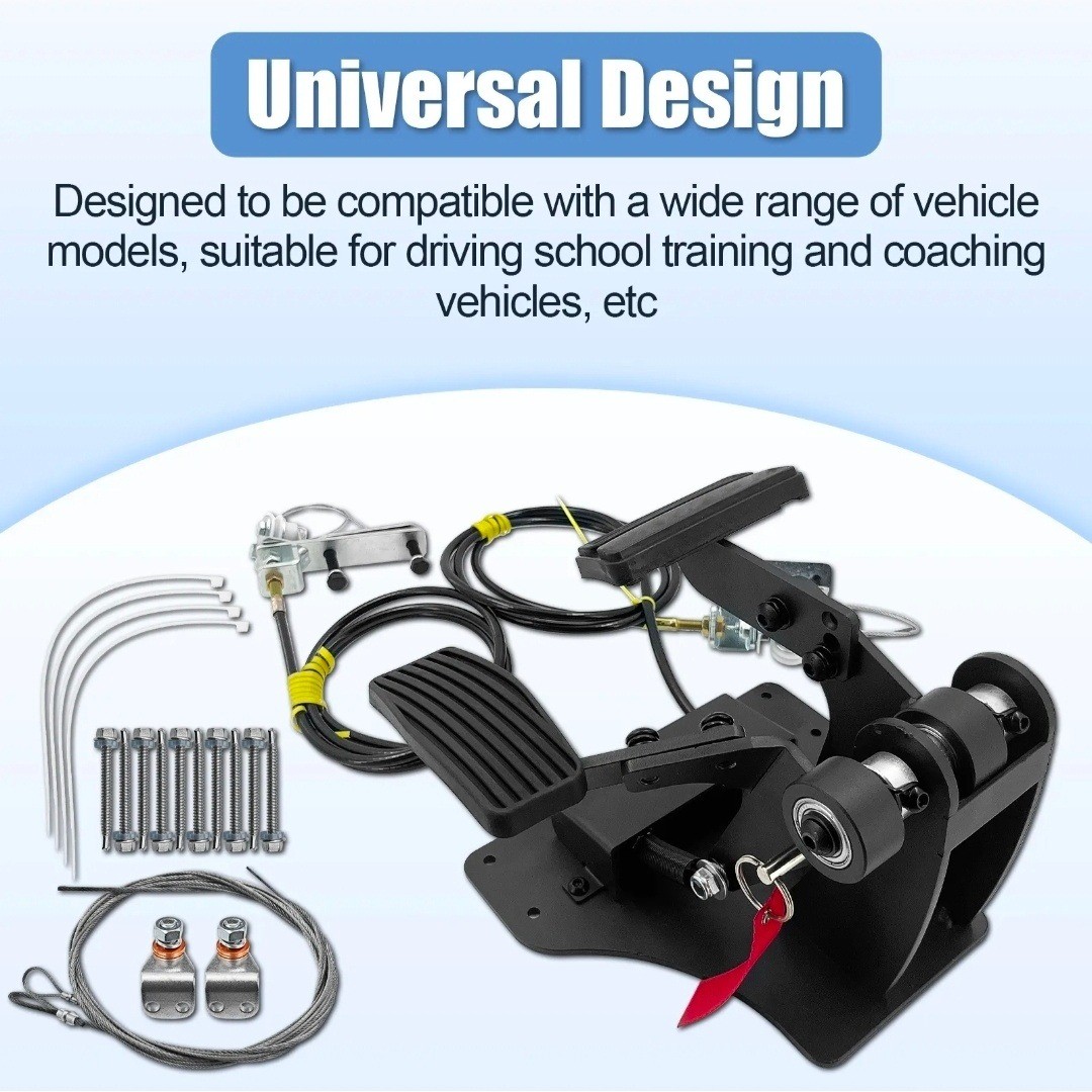 Universal Dual Control Pedal Kit Driving Instructor Gas Brake System PLEASE READ