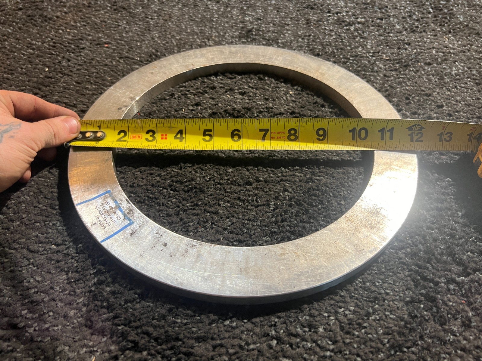 Mild Steel Spacer Ring 12″ Outer Dia x 0.5″ Thick, Silver 64858-01 051932X0013
