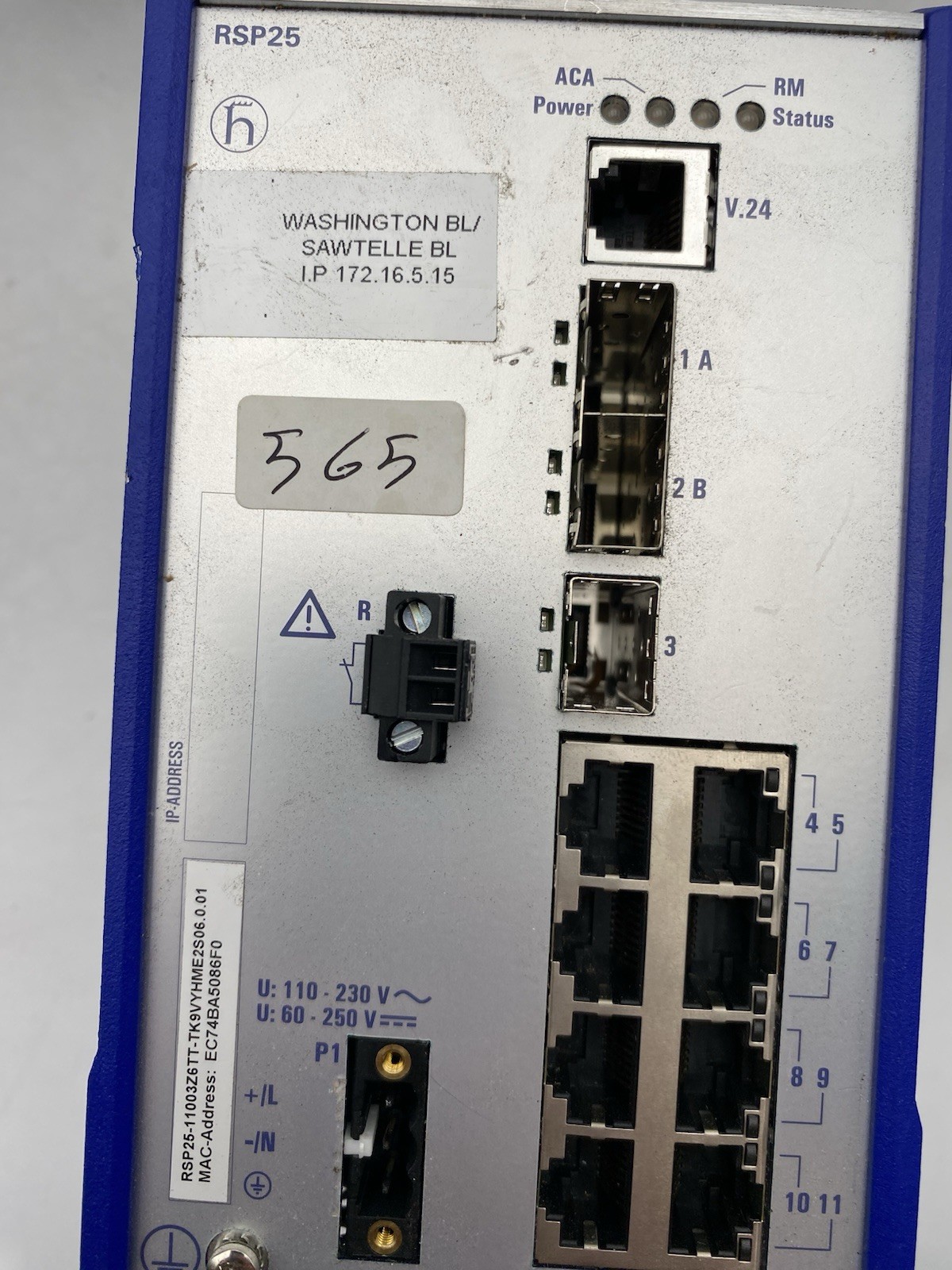 HIRSCHMANN RSP25 RAIL SWITCH WITH AXCEN SFP-100TX COPPER SFP 8 PORT