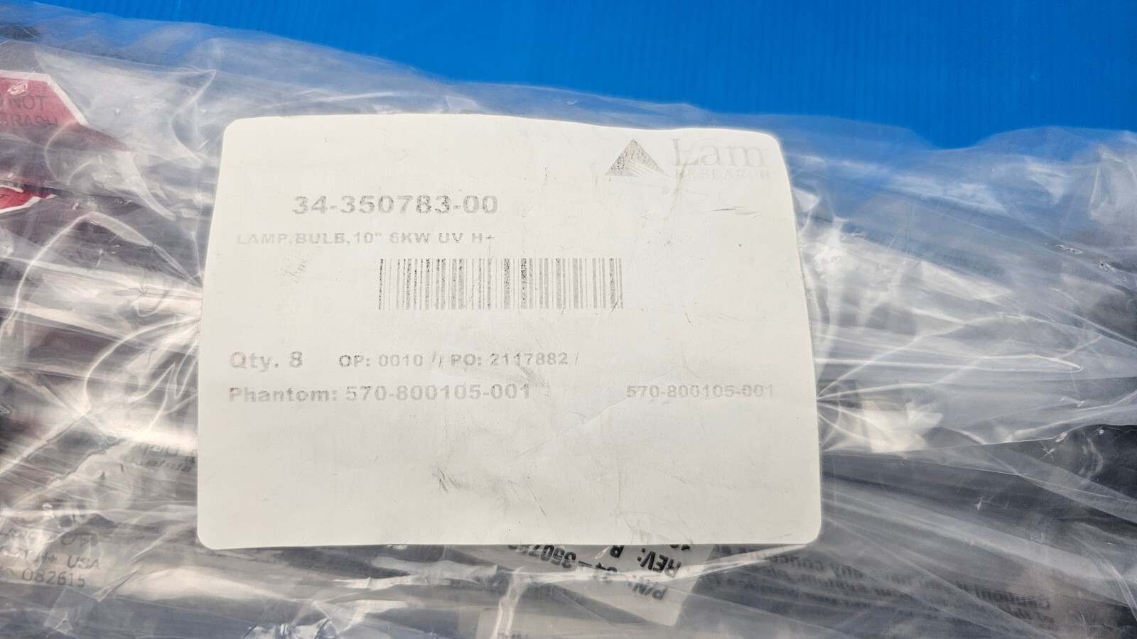 NOVELLUS 34-350783-00 LAMP, BULB, 10″ 6KW UV H+ Phantom 570-800105-001 Qty 8x