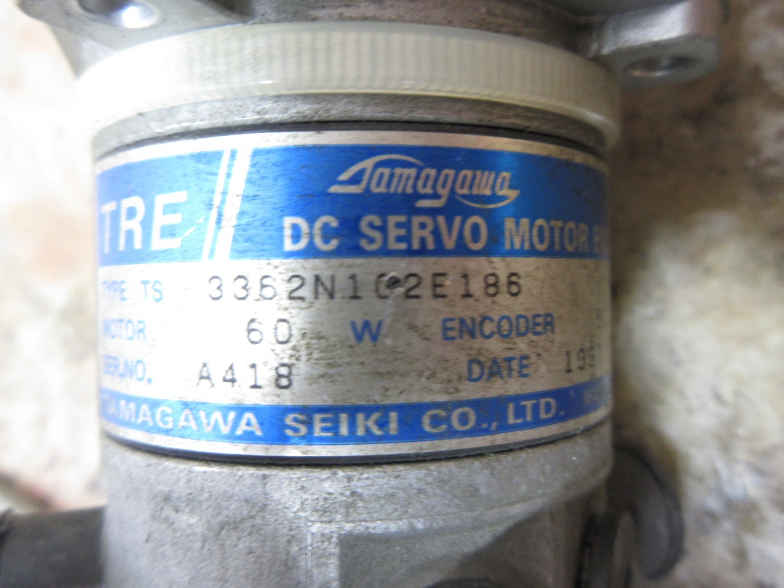 TAMAGAWA DC SERVO MOTOR TYPE TS 3362N102E186 1997 TS3362N102E186 EACH 1