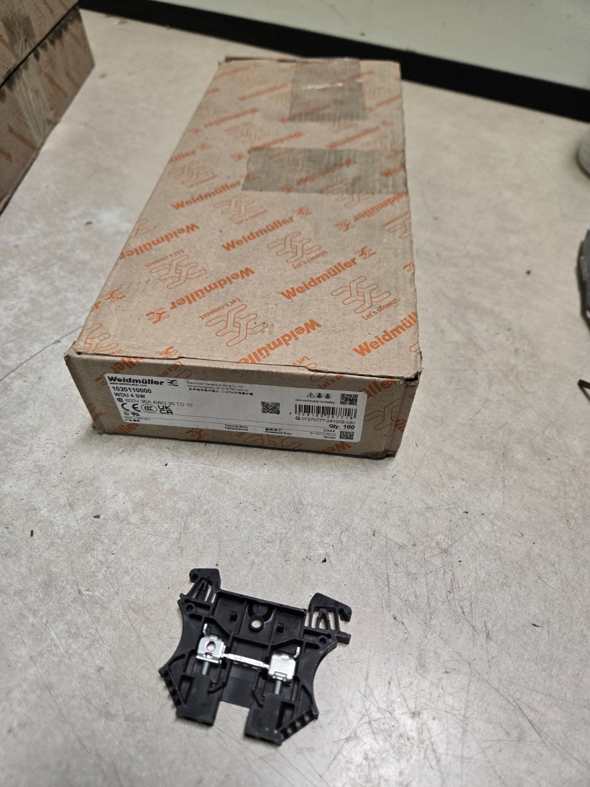WEIDMULLER TERMINALS 1020110000 WDU 4 SW BLACK 35AMP (100 TOTAL IN BOX)