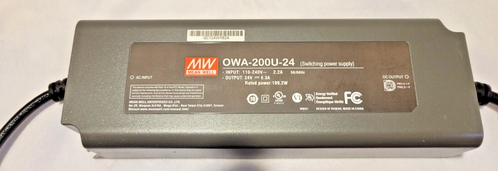 Mean Well OWA-200U-24 199W, 24V, 8.3A, AC Moisture Proof Power Supply modifie