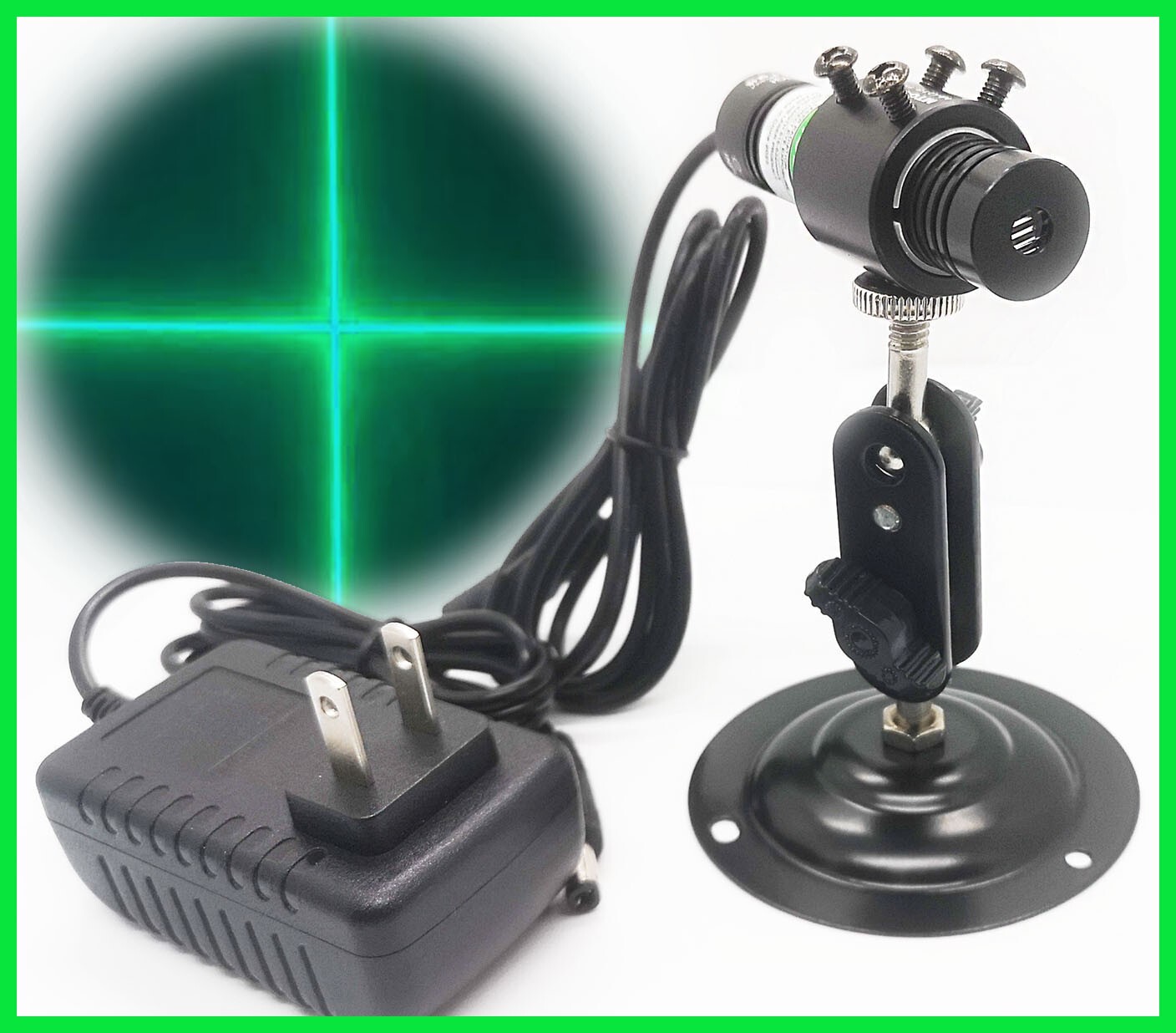 Teclulu 18*75 100mW Green (532nm) Cross-Line Generator Laser Module/5V-12V