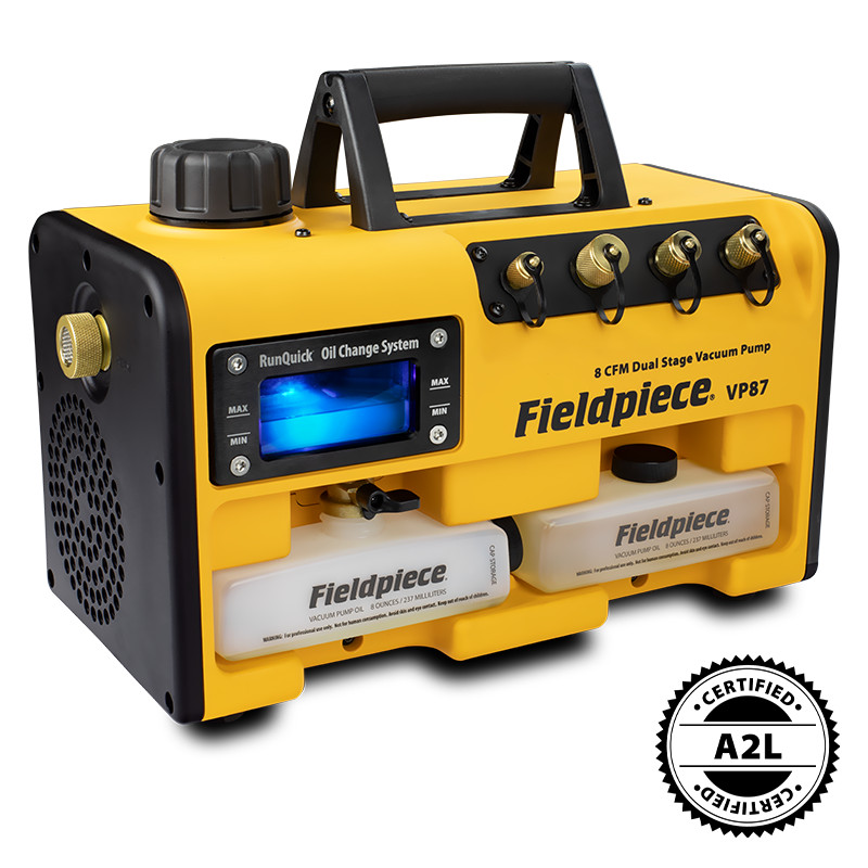Fieldpiece FP-VP87 8 CFM Dual Stage Vacuum Pump, 1/2″ NPT, Aluminum