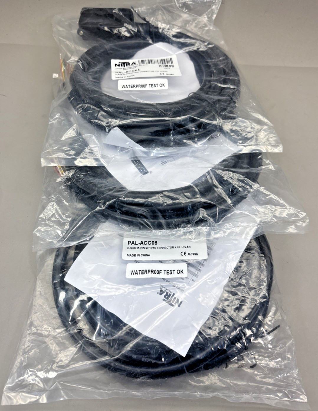 PACK of 3 NITRA PAL-ACC05 D-SUB 25 PIN 90 IP65 8.2ft